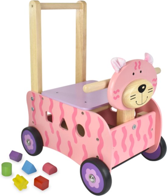 Loop/duwwagen - Kat - Roze van Little Dutch
