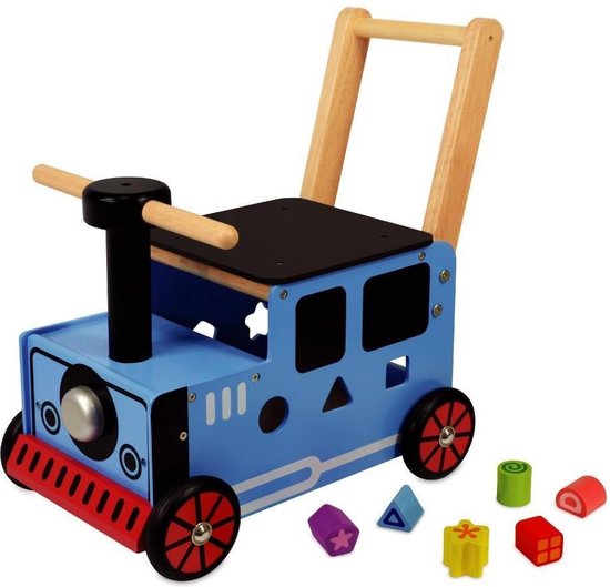 Loop/duwwagen trein Thomas Tank blauw van Fisher Price