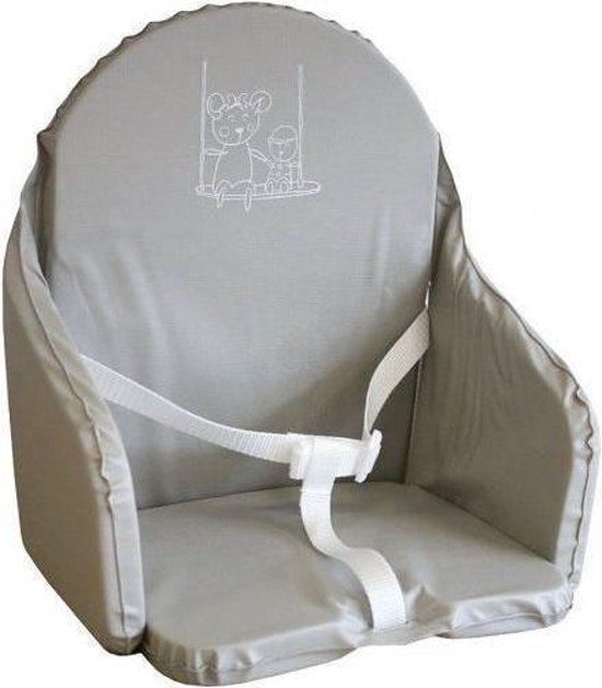 Looping kussen hoge stoel bandjes grijze parel van Looping.