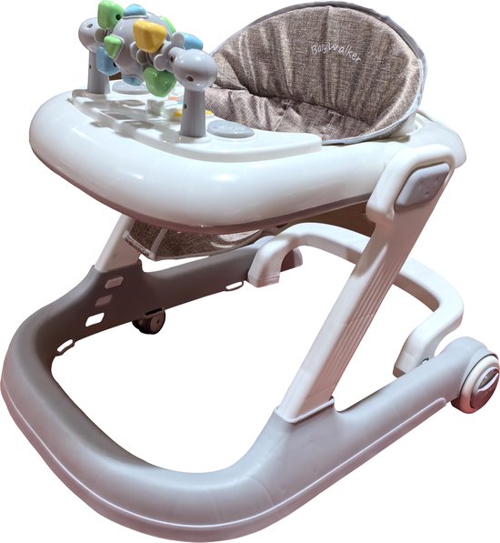 Loopstoeltje Baby - Loopstoel - Baby Walker - Voor Jongens & Meisjes - Inclusief Speelset - Makkelijk in te klappen - In hoogte verstelbaar - Grijs van Merkloos