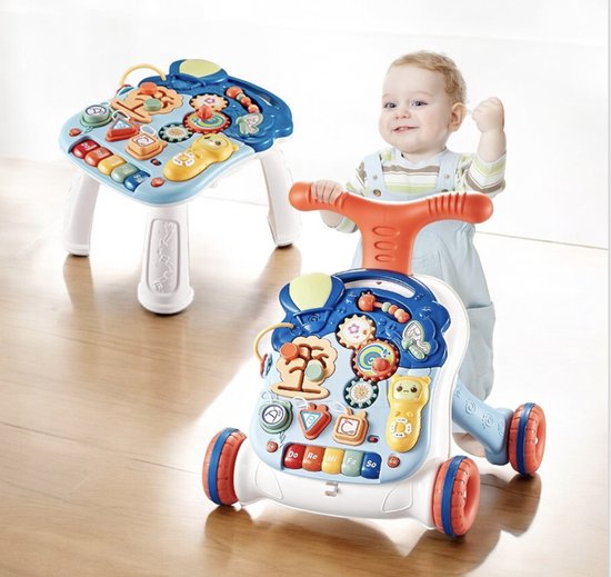 Loopwagen - Baby Walker - Multifunctionele loophulp met licht regelbare snelheidsmuziek en afneembaar speelbord - Baby loophulp voor kinderen van 12-36 maanden - Looptrainer van Ecotrend