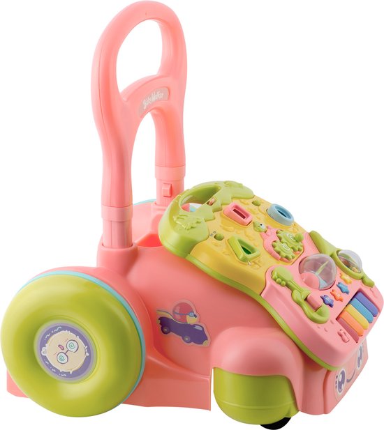 Loopwagen met muziek - roze - 2-in-1 - 40,5x36x46 cm van Dreambaby