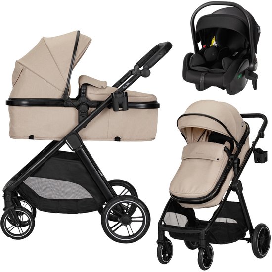 Lorelli Aspen Cappuccino 3-in-1 Combi Kinderwagen incl. i-Size Autostoel