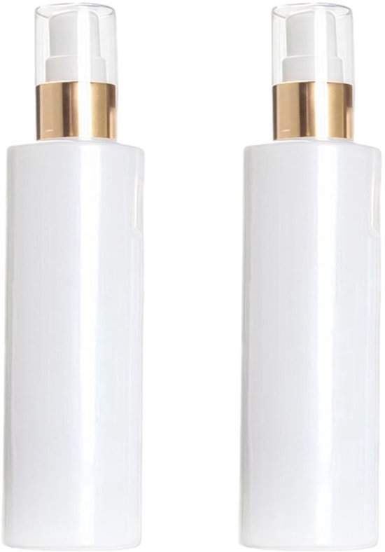 Lotionfles 2PCS - 100ML/3.3oz - Glazen Fles - Luxe Refillable - Pomp Dispenser - Perfect voor Cosmetica - Cosmeticfles