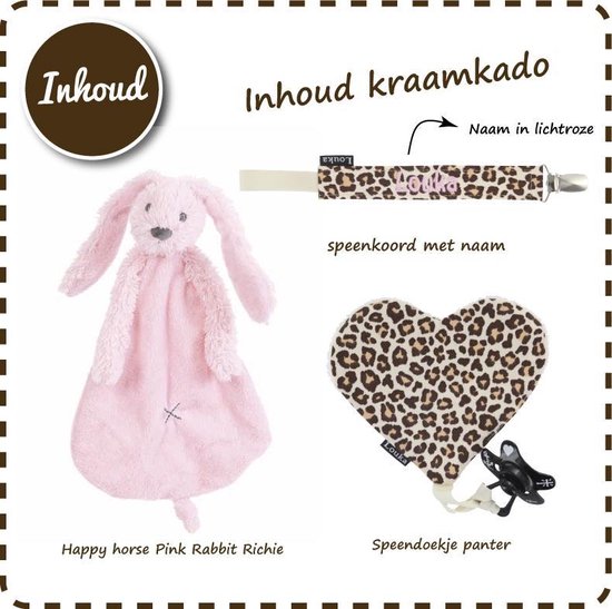 Louka Kraammand / kraamkado panter licht roze van Merkloos