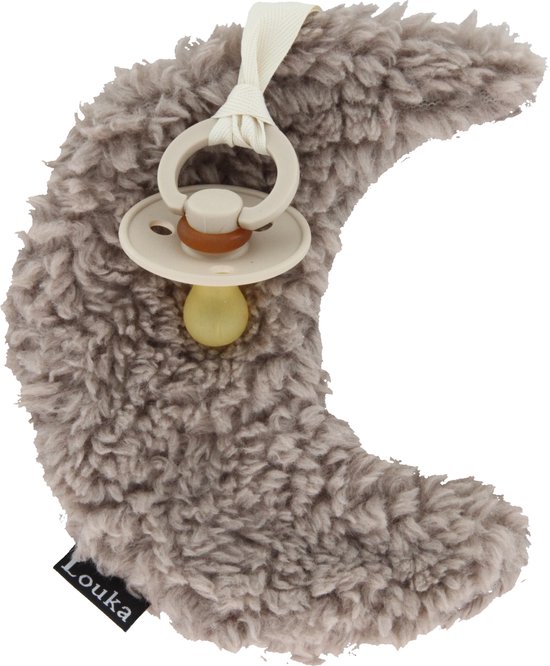 Louka speendoekje maan bruin - teddy katoen - speenknuffel