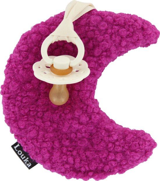 Louka speendoekje maan fuchsia - meisje - jongen - teddy - speenknuffel - excl. Speen van Merkloos