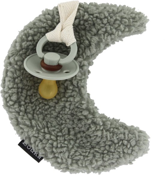 Louka Speendoekje maan oud groen - teddy stof - speenknuffel - excl. speen van Happy Horse