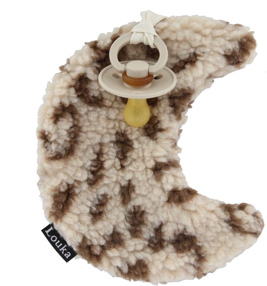 Louka Speendoekje maan panter - bruin - teddy stof - speenknuffel - excl. speen van Merkloos