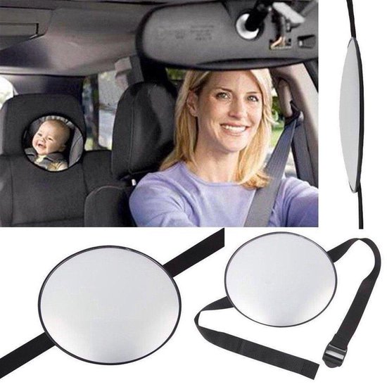 LOUZIR Achterbank Autospiegel - Baby & Kinderen Auto Spiegel – Babyspiegel - Zwart van LOUZIR