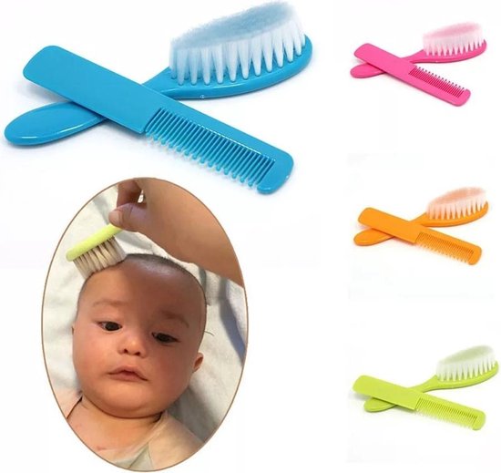 LOUZIR Babyborstel en babykam - zachte haartjes - Voor baby's - Groen van LOUZIR