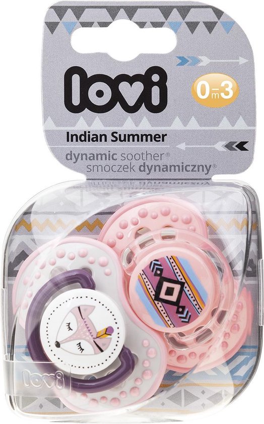 Lovi fopspenen Indian Summer roze 0-3 maanden (set 2 stuks) van Lovi