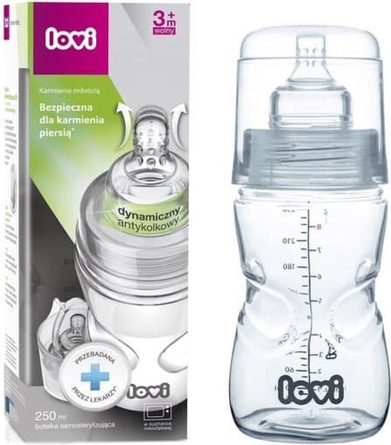 LOVI Zelf sterilisatie babyfles 3+ m, 250 ml 250 ml van Lovi