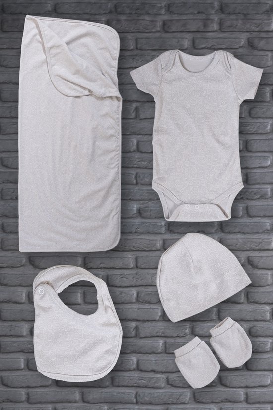 Lubna Home Pas geboren Babysetje 100%Gekamde Katoen-   Net geboren Babyset 0-3 manden UNISEX-OLIFANT van Merkloos