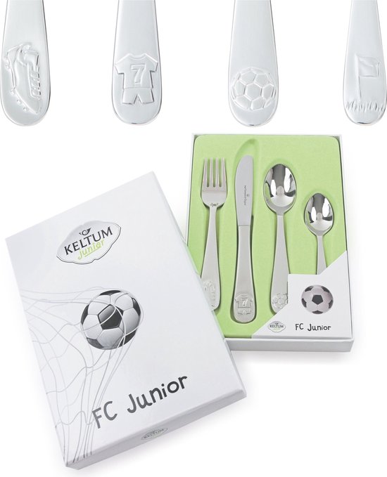 Lucardi Geschenkartikelen - Kinderbestek FC Junior 4 delig van Lucardi