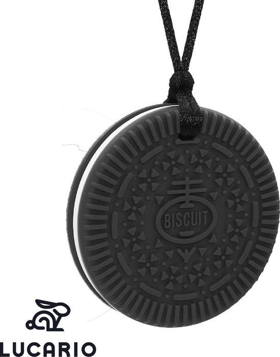 Lucario Bijtketting - Kauwketting voor kinderen en volwassenen - Zwart van Merkloos