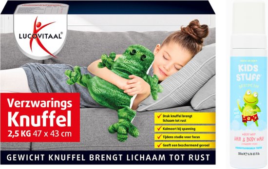 Lucovitaal Cadeauset Verzwaringsknuffel Foam Blauw van Lucovitaal