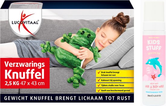 Lucovitaal Cadeauset Verzwaringsknuffel Foam Roze van Lucovitaal