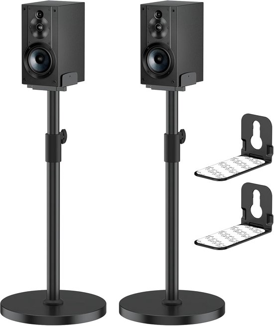 Luidsprekerstandaarden voor de Sony HT-A9 SA-RS5 SA-RS3S luidsprekerstandaarden met soundbarbevestigingen. In hoogte verstelbare Luidspreker Standaard van 29" tot 37,5".