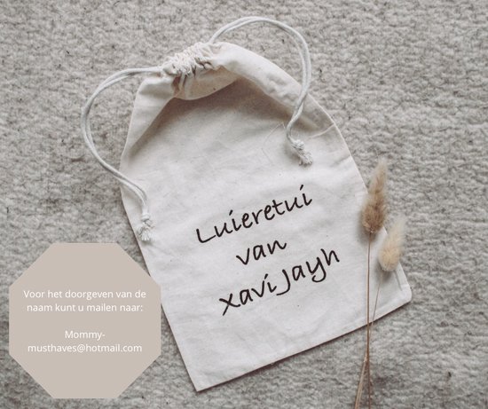 luier etui - gepersonaliseerd - Mommy musthaves - organizer bag - opberger - multifunctioneel - tas - katoen - naturel - kraamcadeau - baby accessoire - babyshower van Mommy musthaves