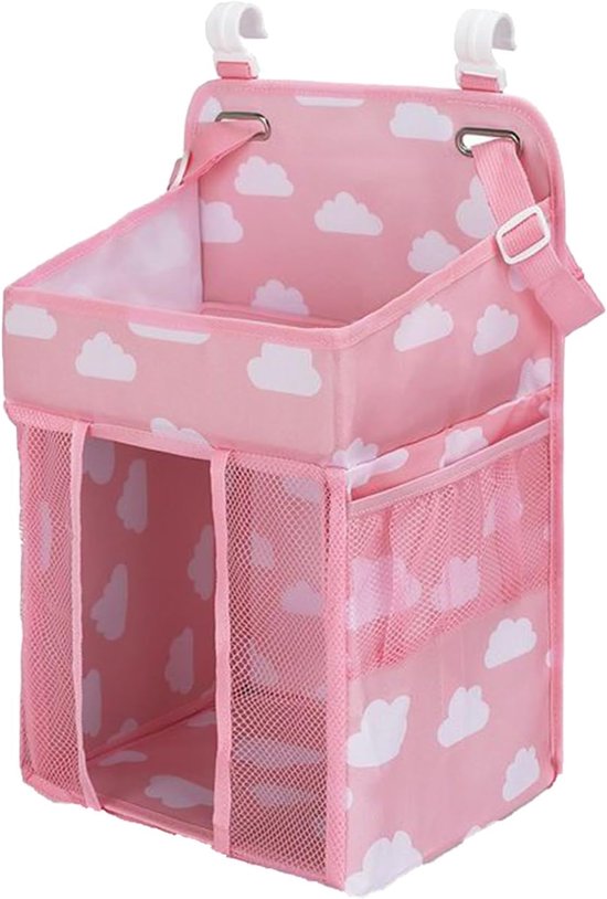Luier Organizer - Baby Opberg Organizer - Baby Spullen Ordenen - Veelzijdige Plaatsingsopties - 25W x 3.2H cm - Roze