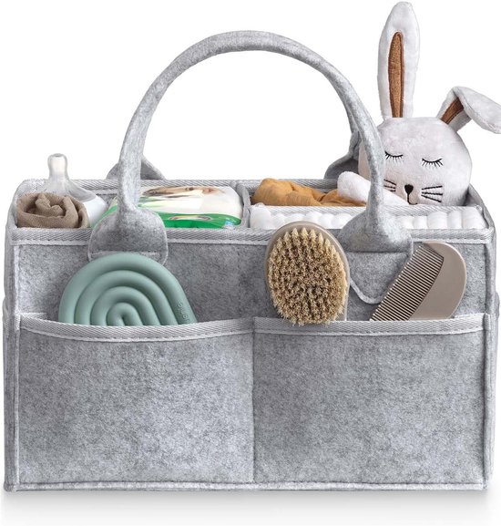 Luierbox - luiertas - Luiermand - Opbergdoos - Opbergorganizer - grijs van Little Dutch