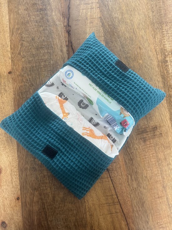 Luieretui Petrolblauw Regenboog | Luieretui | Baby | Luier | Handmade | van $