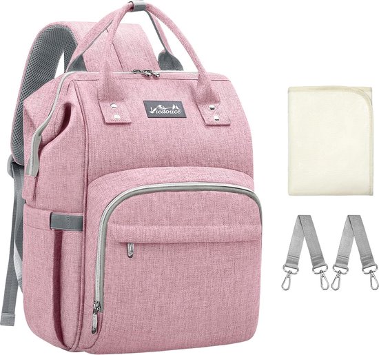 Luierrugzak voor baby's, luiertas, babytas, waterdicht Oxford, grote capaciteit om uit te gaan, multifunctioneel voor rugzak met 1 aankleedkussen en 2 kinderwagenriemen van Yunda.