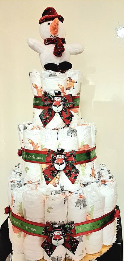 luiertaart-kerst-babyshower-geboorte-kerst-luiers van Merkloos