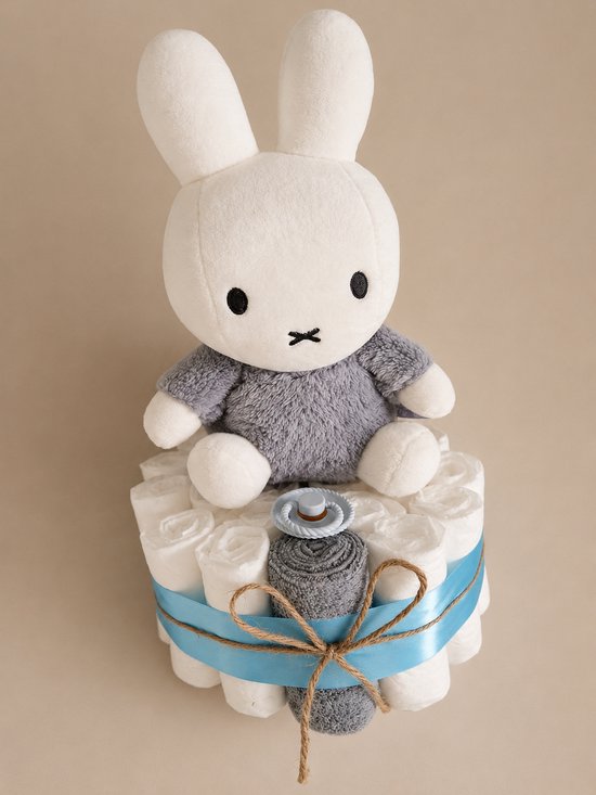 Luiertaart Nijntje Fluffy Blue - babyshower - kraamcadeau