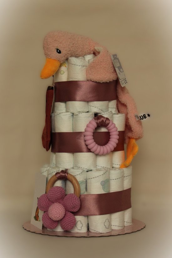 Luiertaart - Roze - geboorte - meisje - kraamcadeau - babyshower - baby - it's a girl van Pampers