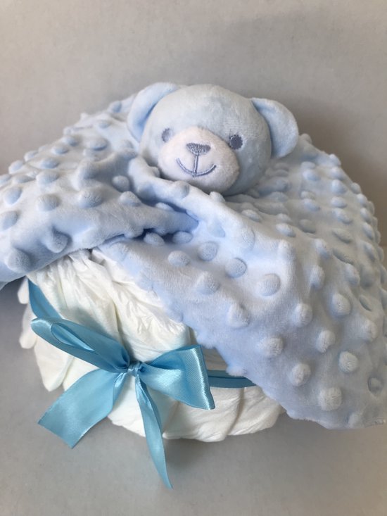 Luiertaart small jongen met knuffeldoekje | kraamcadeau | babyshower | kraamfeest van Luiertaart