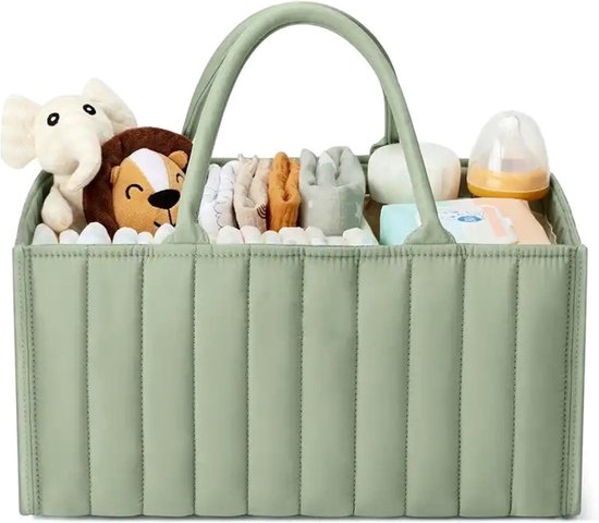 luiertas baby - Groen - verzorgingstas - organizer luiers - uitneembare schotjes - Kraamcadeau van De Caza.