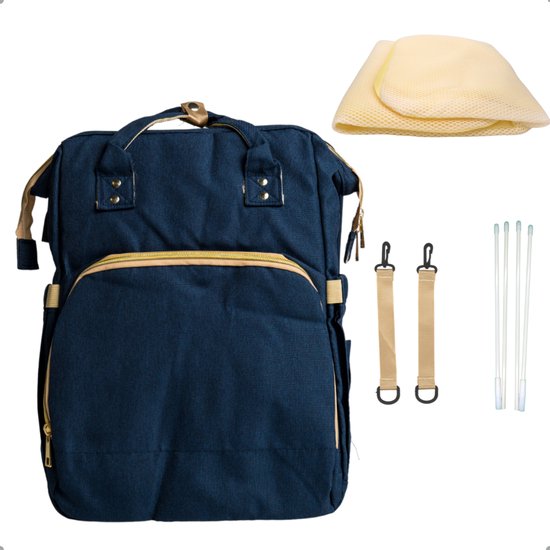 Luiertas - Babyrugtas - Luiertas met isoleervak - Luiertas rugzak - Luiertas verzorgingstas - Luiertas blauw van Merkloos