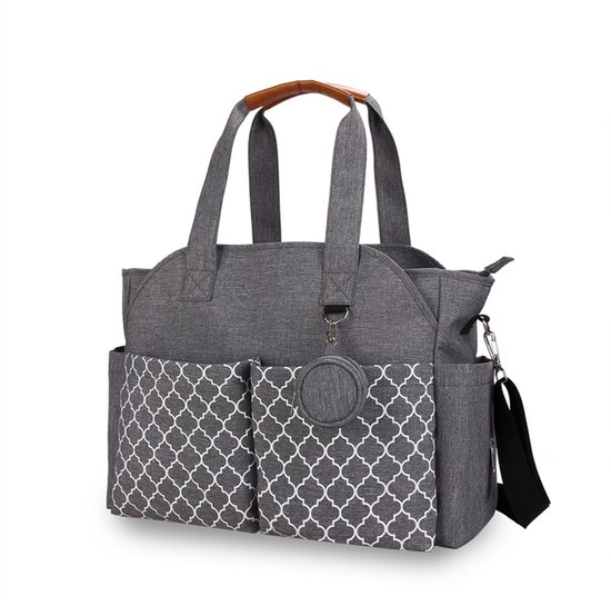 Luiertas - Grote multifunctionele luiertas voor baby's - Reisluiertas voor dames (Grijs)