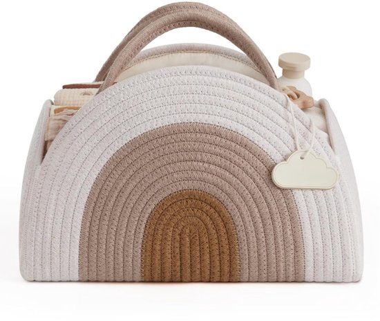 Luiertas - Luiermand - Geweven luierdoos - Opbergmand - Opbergdoos - Wit van Merkloos