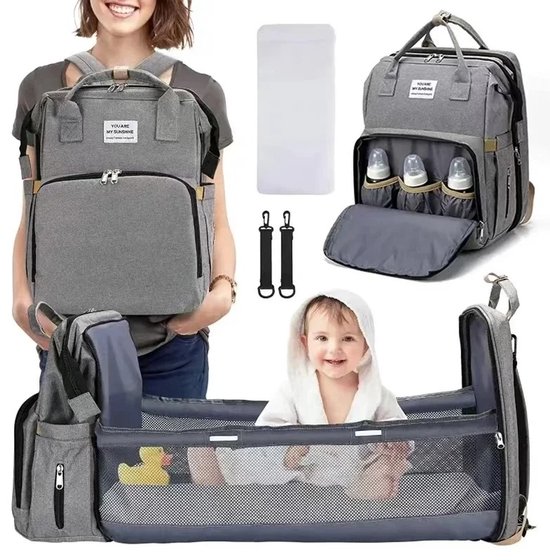 Luiertas - Luierrugzak - Verzorgingstas - Baby tas - Reistas voor ouders - Multifunctionele luiertas - Baby verzorgingstas van Merkloos