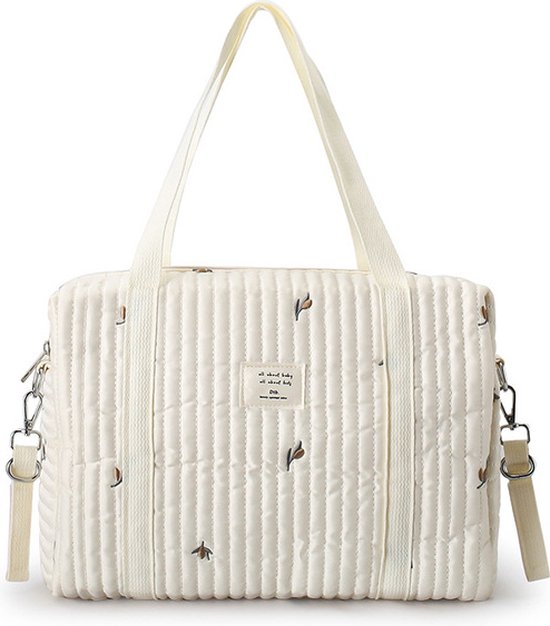 Luiertas - Mombag - Schoudertas - Verzorgingstas - Kraamcadeau - Groot - Olijf - Beige van Merkloos