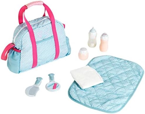 Luiertas pop - Verzorginstas pop - Pop verzorgingsset - Luiertas speelgoed - Luiertas speelgoed - 26 x 7 x 20 cm - Veelkleurig van Jonotoys