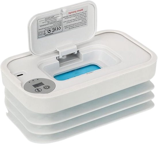 Luierwarmer Billendoekjes - Draagbare Verwarmer Dispenser - Babyverzorging Onderweg - Snel Verwarmend USB - 20x12.2x4cm - Wit