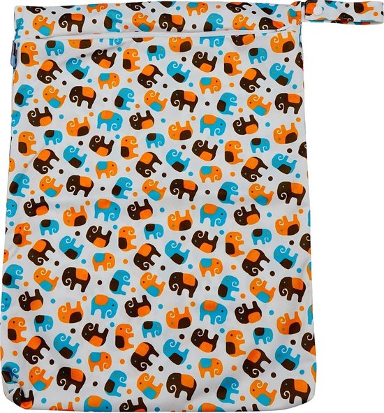 Luierzak Bambinex - Olifant | Met rits | Wasbare luiers | Wetbag van Bambinex