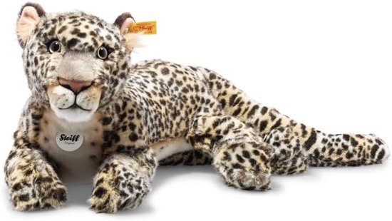 Luipaard Knuffel - Pluche Dier - Kinderkamer Decoratie - Wasbaar Materiaal - 36 cm - Beige Gevlekt