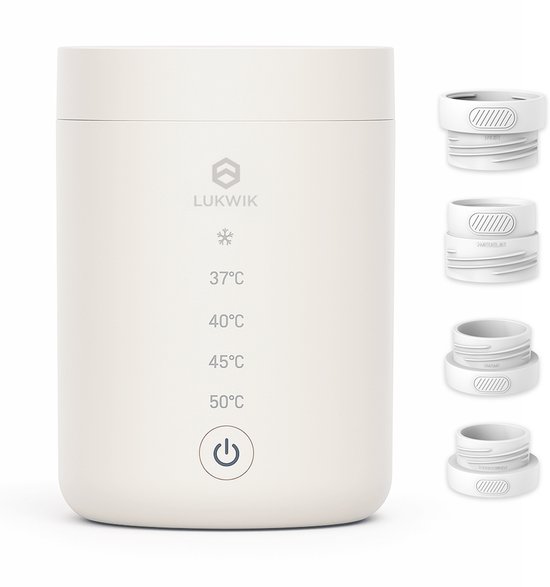 Lukwik® Flessenwarmer Onderweg PRO - Draagbare Baby Flessenwarmer - Flesverwarmer - Bottle Warmer - Wit van Merkloos
