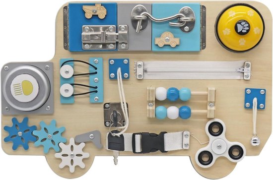 LULILO - Premium Montessori Busy Board XL - Activity Board vanaf 1 jaar - Montessori Houten Speelgoed Bus - Sensorisch Educatief Speelgoed voor Baby's en Peuters vanaf 1 2 3 4 jaar van Merkloos