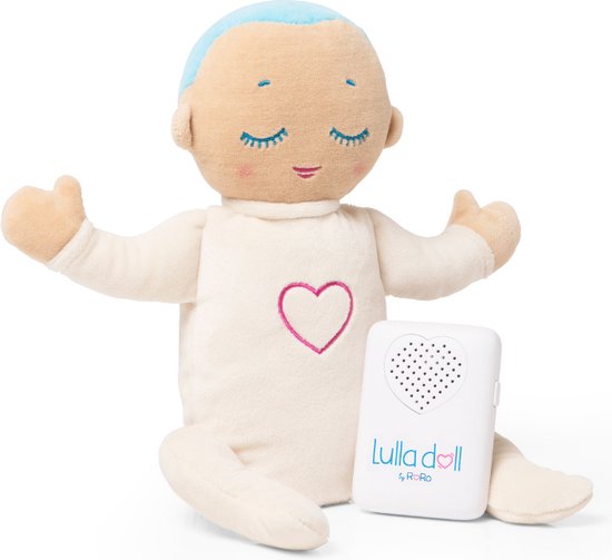 Lulla doll Slaapknuffel - Hartslag knuffel - Slaaptrainer - Slaaphulp - 3 volumes - Werkt tot 12 uur - Vanaf 0 maanden - Machinewasbaar - Polyester/Katoen - Lichtblauw van RoRo Care