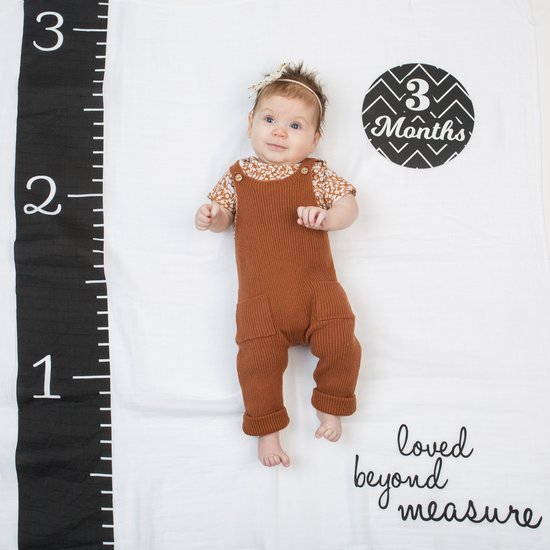 Lulujo Baby's First Year - swaddle & cards - Loved beyond measure van LuLu