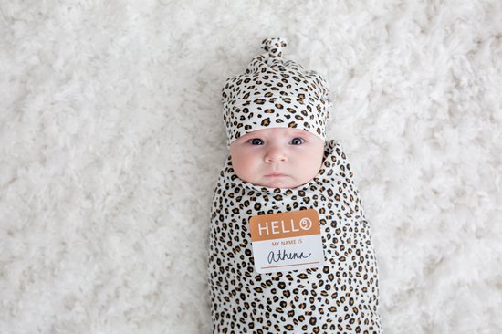 Lulujo Hello World - Swaddle & Mutsje - Leopard van LuLu
