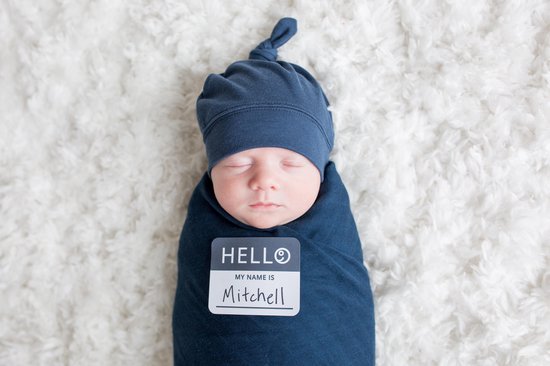 Lulujo Hello World - Swaddle & Mutsje - Navy van LuLu