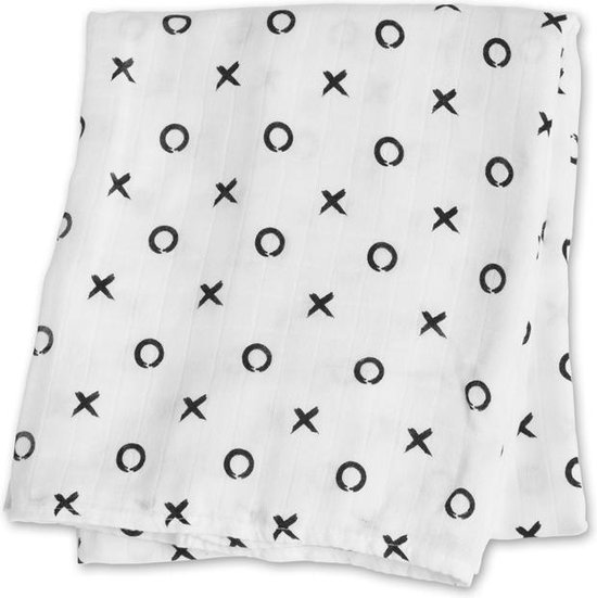 Lulujo - hydrofiele doek - swaddle - bamboo - 120x120 cm - Hugs & Kisses van LuLu