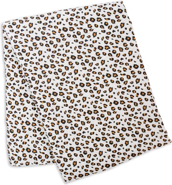 Lulujo - hydrofiele doek - swaddle - bamboo - 120x120 cm - Leopard van Merkloos